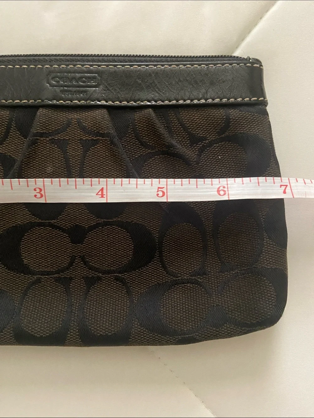 Coach Brown & Black Signature Wristlet